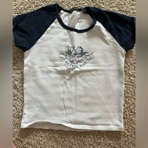 xs, navy blue baby tee from brandy melville